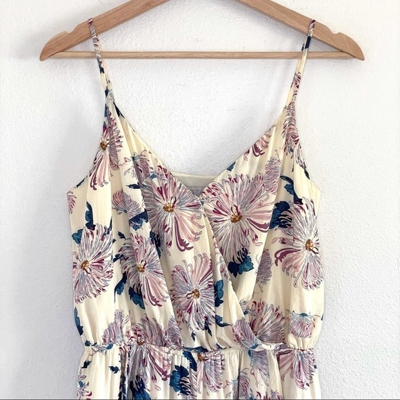 1. State Aster Garden Floral Cami Strap Surplice Drape Front Romper Sugarcane - Picture 7 of 16